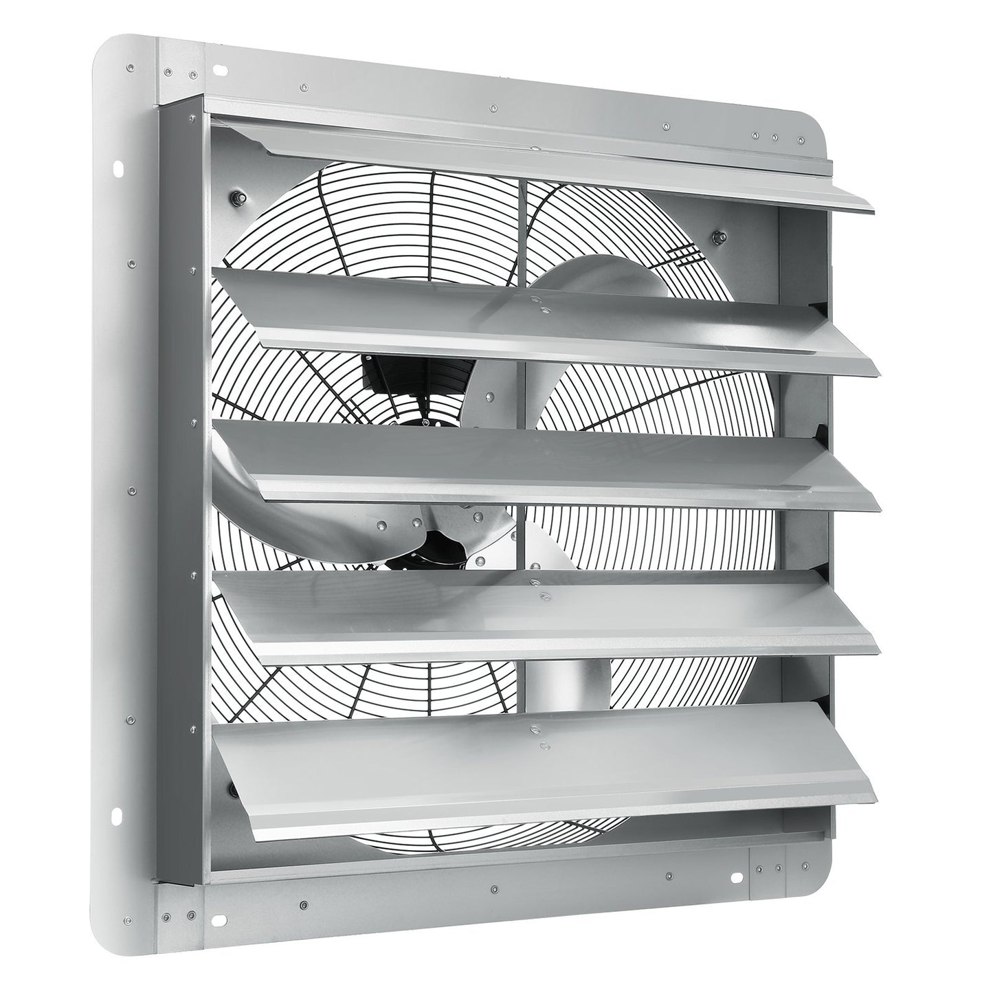 24 Shutter Exhaust Fan, High-speed 3320 CFM, Aluminum Wall Mount Attic Fan With AC-motor, Ventilation And Cooling For Greenhouses, Garages, Sheds, Shops, FCC