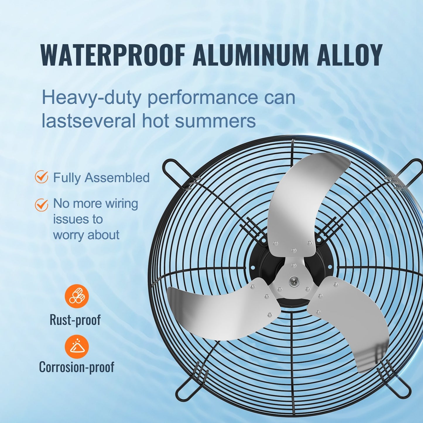 24 Shutter Exhaust Fan, High-speed 3320 CFM, Aluminum Wall Mount Attic Fan With AC-motor, Ventilation And Cooling For Greenhouses, Garages, Sheds, Shops, FCC