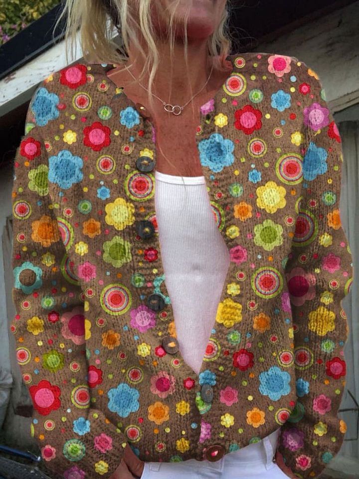 Women's Cartoon Pattern Christmas Printed Cardigan