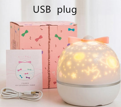 Star Moon Starry Sky Projector LED Night Light for Children Bedroom Decor Remote Control Rotating Baby Flashing Projection Lamp