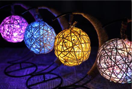 LED creative hand rope rattan ball copper wire lamp lamp room bedroom decoration lamp Christmas lamp light night lamp