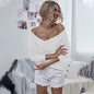 Ladies Knitted Long Sleeve V-neck Top