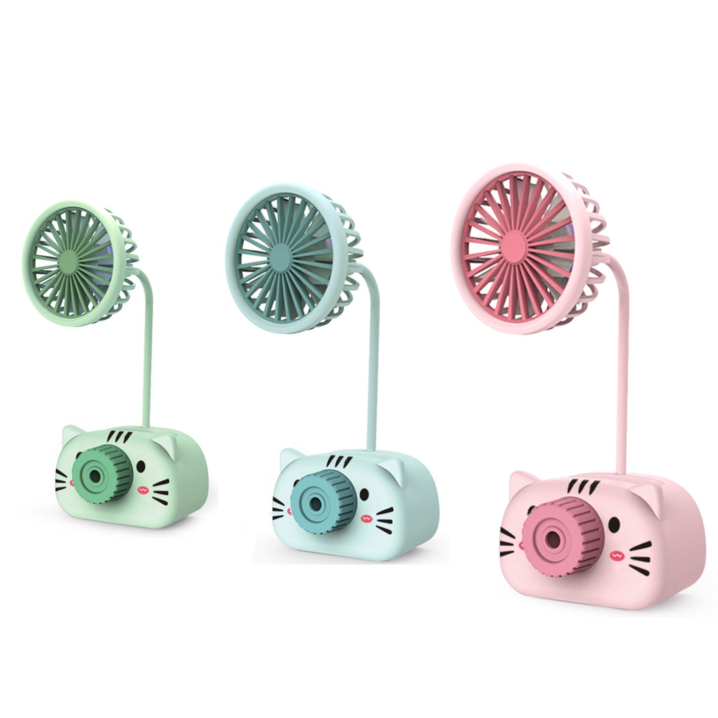 Portable Mini Fan Cartoon Piggy Bear USB Powered Table Fan Desktop Fan Cute Desktop Cooling Fan for Home Office Air Cooling Fan