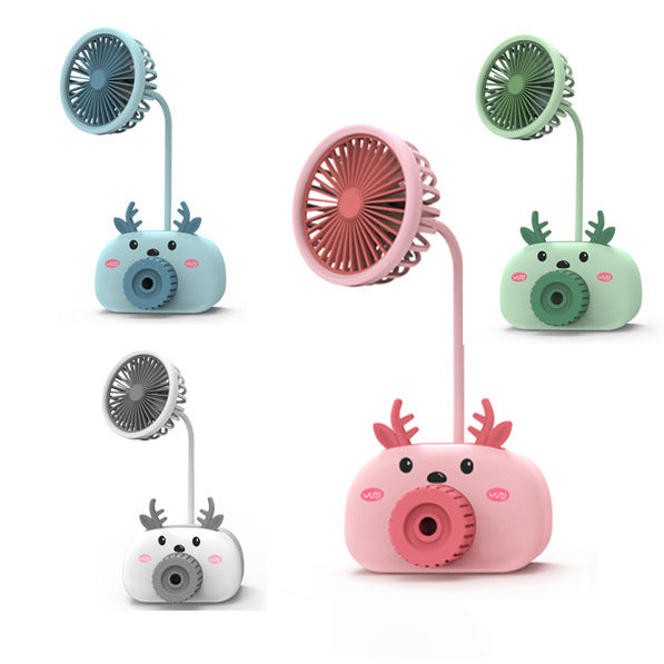 Portable Mini Fan Cartoon Piggy Bear USB Powered Table Fan Desktop Fan Cute Desktop Cooling Fan for Home Office Air Cooling Fan