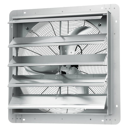 24 Shutter Exhaust Fan, High-speed 3320 CFM, Aluminum Wall Mount Attic Fan With AC-motor, Ventilation And Cooling For Greenhouses, Garages, Sheds, Shops, FCC
