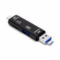 Type-C Micro USB To OTG Hub Adapter With TF Card Reader