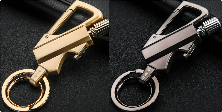 Creative Metal Keychain Lighter Wild Fire Ten Thousand Times Use Kerosene Lighters Gifts For Men