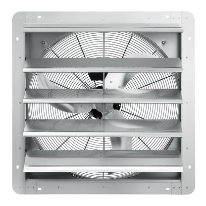 24 Shutter Exhaust Fan, High-speed 3320 CFM, Aluminum Wall Mount Attic Fan With AC-motor, Ventilation And Cooling For Greenhouses, Garages, Sheds, Shops, FCC