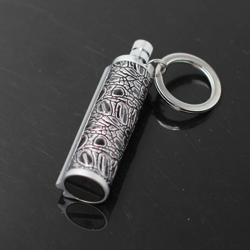Creative Metal Keychain Lighter Wild Fire Ten Thousand Times Use Kerosene Lighters Gifts For Men