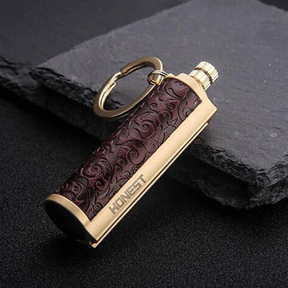 Creative Metal Keychain Lighter Wild Fire Ten Thousand Times Use Kerosene Lighters Gifts For Men
