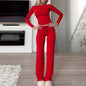 T-shirt Solid Color Trousers Suit Women's Clothing