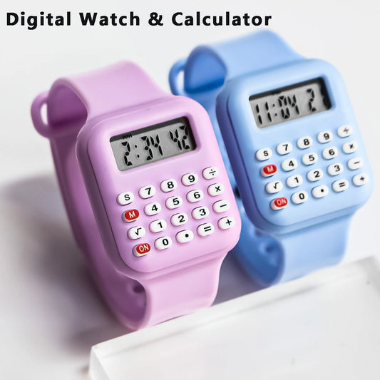 Creative Calculator Watch Cartoon LED Digital Kids Watch Fashion Sports Electronic Watch for Boys Girls Kids Student Gift Clock