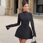 European And American Solid Color Sexy Women's Dress Pure Desire High Sense