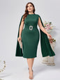 Solid Color Sheath Plus Size Dress