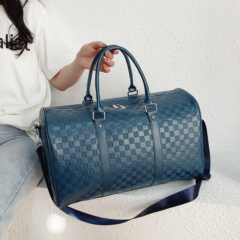 Women's Fashion Plaid Embossed Travel Bag