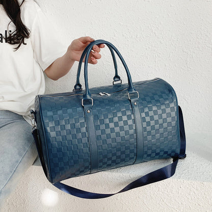 Women's Fashion Plaid Embossed Travel Bag