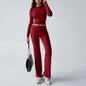 T-shirt Solid Color Trousers Suit Women's Clothing