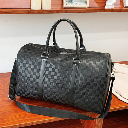 Women's Fashion Plaid Embossed Travel Bag